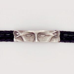 Egyptian Eye of Horus Braided Cord Silver Tone Bracelet